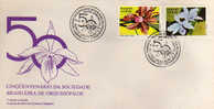 BRESIL.Societe Bresilienne Des Eleveurs D'Orchidees. Un FDC  1987 - Lettres & Documents