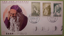 # Sarre - Saarland 1955 FDC Viaggiata Per Milano, N. Mi 365/367 Stupenda - Brieven En Documenten