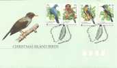 CHRISTMAS ISLAND FDC LAND BIRDS OWL SET OF 4 STAMPS DATED 01-05-2002 CTO SG? READ DESCRIPTION !! - Christmas Island