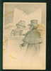 31103 Illustrator ?? WINTER MOTHER W GIRL With MAN HAT Art 1900s Pc Series - # 2193 - Antes 1900