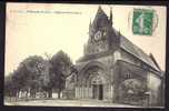 CPA  ANCIENNE- FRANCE- MORLAAS (64)- L'EGLISE ROMANE EN TRES GROS PLAN ET PLACE DEPAUL- 3 CLOCHES VISIBLES- - Morlaas