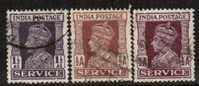 INDIA   Scott # O 105-12  F-VF USED - 1936-47  George VI