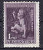 Argentina 1956 Mi. 646    1 P Airmail Aereo Leonardo Da Vinci Felsgrottenmadonna Bekämpfung Der Kinderlähmung MNH** - Unused Stamps