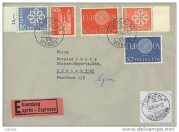 Express Brief   Zürich Seebach - Zürich  (Europa Cept Frankatur)          1960 - Covers & Documents