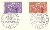 FRANCE TIMBRE N° 1358 ET 1358 OBLITERES SUR DOCUMENT EUROPA 1962 - Briefe U. Dokumente