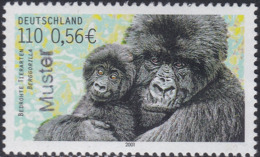 Specimen, Germany Sc2124 Endangered Animal, Mountain Gorilla, Gorille - Gorilas