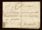 Belgique Précurseur 1737 Lettre Datée De Namur Avec Port 2 Pour Bruxelles - 1714-1794 (Oesterreichische Niederlande)