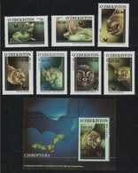 Uzbekistan 2001 MiNr. 266 - 273 (Block 26) Usbekistan Animals Bats 7v+1bl MNH** 8,50 € - Fledermäuse