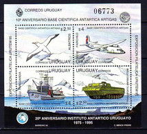 Uruguay 1995 MiNr. 2121 - 2124 (Block 69) Antarctica Birds Black-browed Albatross Transport 1bl MNH** 9,50 € - Spedizioni Antartiche
