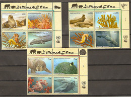 United Nations 2008 Fauna Marine Life Fishes Endangered Species - XVI  12v MNH** 14.50 € - Wale