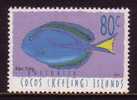 1995 - Cocos (keeling) Islands Marine Life 80c BLUE TANG Stamp FU - Isole Cocos (Keeling)