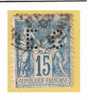 Nº 101  15 C. Azul De 1884-90 Perforado EC,Emile Chouanard, Ver Margenes. - Telegrafi E Telefoni