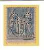 Nº 101  15 C. Azul De 1884-90 Perforado S G Societe Generale SG 102 - Telegrafi E Telefoni