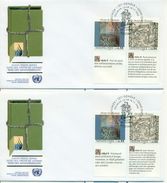 United Nations Switzerland 1990 2 FDC Albrecht Dürer Vincent Van Gogh Human Rights - FDC