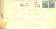USA 1945 Censored Examined By 2 X James Buchanan Charleston Via Airmail To Belgium - Cartas & Documentos
