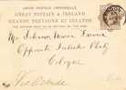Entero Postal LONDON 1880 (Gran Bretaña) A Alemania - Briefe U. Dokumente