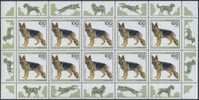 !a! GERMANY 1995 Mi. 1799 MNH SHEET(10) -Breed Of Dogs - 1991-2000