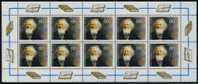 !a! GERMANY 1995 Mi. 1826 MNH SHEET(10) -Leopold Von Ranke, Historian - 1991-2000