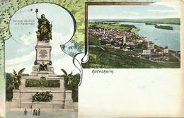 AK Rüdesheim Ortsansicht & Nationaldenkmal Heliocolor 1906 #11 - Ruedesheim A. Rh.