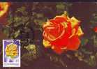 FLEURS;ROSES 1987,CM, MAXICARD MAXIMUM CARD,ROMANIA.(A) - Rosas