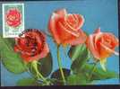 FLEURS;ROSES,1987,CM,MAXICARD MAXIMUM CARD,ROMANIA. - Roses