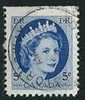 Kanada  1954  Q E II  5 C Dreiseitig Gezähnt   Mi-Nr.294 E  Gestempelt / Used - Used Stamps