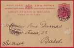 Entier Postal (entire)  5.12.01 London Pour Basel (Schweiz) - Cartas & Documentos