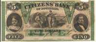 UNITED STATES US $5 BANK OF LOUISIANA WOMAN ETC FRONT & MOTIF BACK  DATED 30-06-1857 AF READ DESCRIPTION !! - Andere & Zonder Classificatie