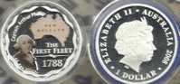 AUSTRALIA $1 220 YEARS ARRIVAL 1ST FLEET TO NEW HOLLAND QEII HEAD1YEAR 2008 AG SILVER PROOF READ DESCRIPTION CAREFULLY!! - Andere & Zonder Classificatie