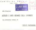 53767)post Card Austriaca Aerea Con Annullo Verso Istituto E Orto Botanico Della Università Di Catania - Usados