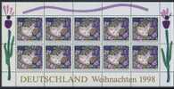 !a! GERMANY 1998 Mi. 2024 MNH SHEET(10) -Christmas - 1991-2000