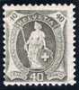 Schweiz 1907 Zu#97A Mi#91D * Falzspur Stehende Helvetia 40 Rp. Grau Typ 2 - Unused Stamps