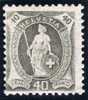 Schweiz 1907 Zu#97A Mi#91D * Falzspur Stehende Helvetia 40 Rp. Grau Typ 2 - Ungebraucht