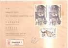 53812)lettera Racc. Aerea Cecoslovacca Con 3 Valori + Annullo - Covers & Documents