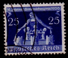 REICH - 1936 - Michel N°620 II Oblitéré - Tour Brisée - COTE  = 110 EUROS - SIGNE PESCHL - Plaatfouten & Curiosa