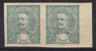Portuguese India 1898-1903 King König Carlos I. ERROR Variety Imperf. Horizontal Pair, Value Omitted, MNH** !! - Portuguese India