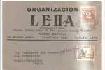 53902)cartolina Spagnola - Organizacion Leha  Con 2 Valori + Annullo - Used Stamps