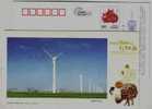 Windmill Generator,wind Power Station,China 2009 Guohua Wind Energy Company Advertising Pre-stamped Card - Mühlen