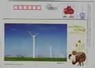 Windmill Generator,wind Power Station,China 2009 Guohua Wind Energy Company Advertising Pre-stamped Card - Mulini