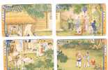 CINA (CHINA) - REMOTE SATCOM - 2008  PAINTINGS: COMPLET PUZZLE DI 4 CARDS   - USED  -  RIF. 2819 - Puzzles