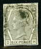 Great Britain 1873 6p Queen Victoria Issue #62  Filler Trimmed Perfs  On Paper  Plate 13 - Gebruikt
