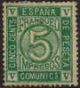 Edifil 117(*) Nuevo, Cifra 5 Cts Verde 1872, Catalogo 220 Eur !Ocasión¡¡¡ - Nuevos