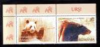 Romania Stamps 1,20 Lei + Label + Margin ** MNH BEARS ,OURS,price Face Value!!. - Beren