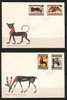 POLAND FDC 1976 STAMP DAY PAINTING ON CORINTHIAN VASES Lion Bull Sphinx Goat Winged Sphinx Art Pottery Archeology Greece - Porcelaine