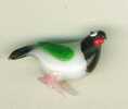 Bel Oiseau Multicolore Et Famille   Verre étiré Miniatures Décoratives  4,5 X 3 Cm TBE - Animals