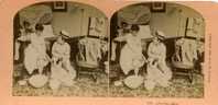 VUE STEREOSCOPIQUE ANCIENNE ET OSEE POUR L´EPOQUE USA COLORADO 7074 AFTER THE BATH - Stereoscope Cards