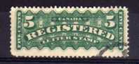 Canada - 1875 - 5 Cents Registration Stamp (Deep Green) - Used - Registration & Officially Sealed