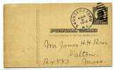 ETATS UNIS / USA / ENTIER POSTAL /    SAUNDERSTOWN  1912 - 1901-20