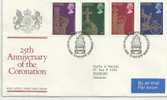 GREAT BRITAIN-1978-LOT OF 5 FDC 25TH ANNIv. OF CORONATION QEII W. 1 STAMP EACH OF 9-10-11-13 PENCES - PERFECT CONDITOONS - 1971-1980 Dezimalausgaben
