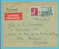772+832 Op Brief Per EXPRES Met Telegraafstempel LIBRAMONT  (VK) - 1936-1957 Offener Kragen